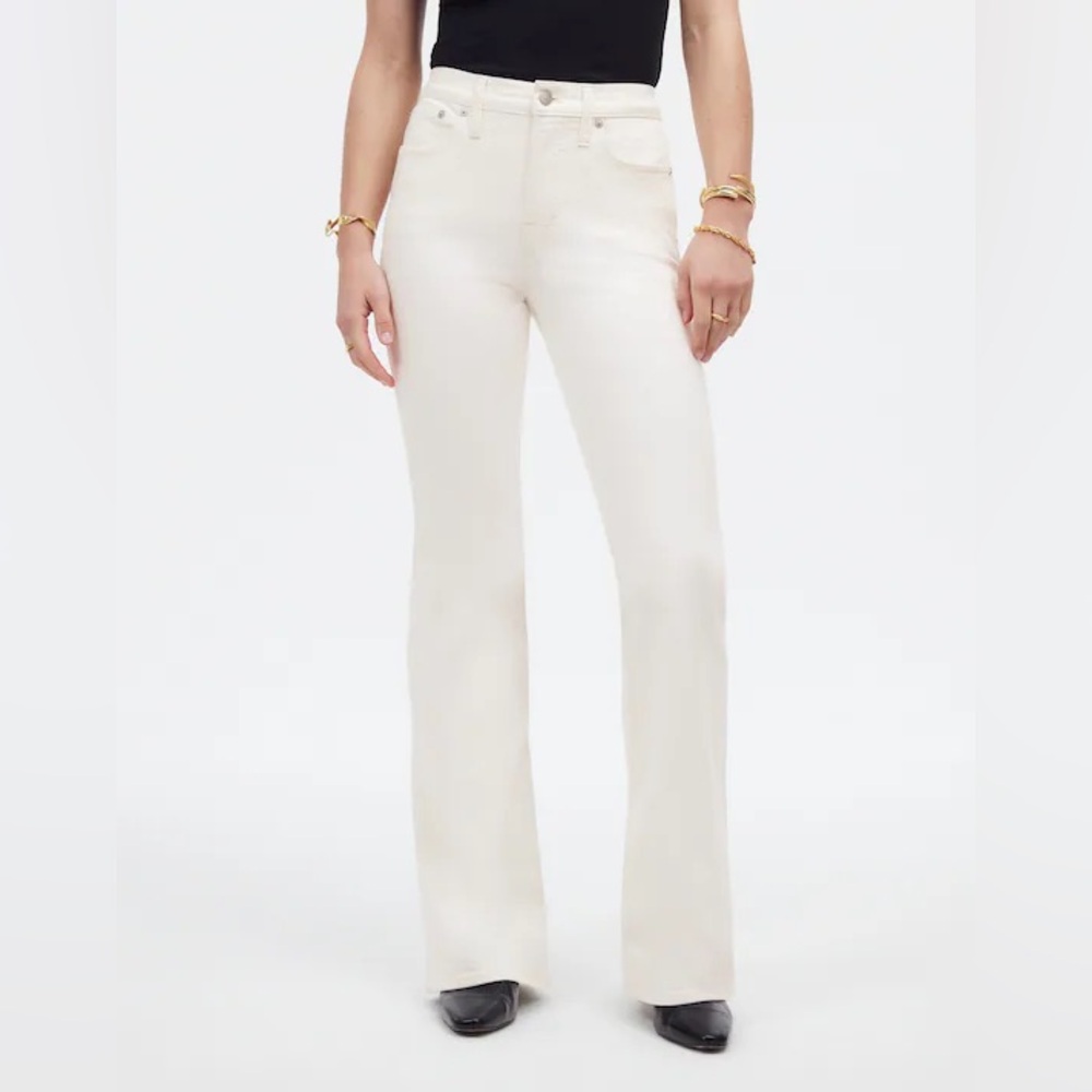 Madewell Flea Market Flare White high-waisted jeans